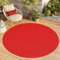 TAPISO Mono Rund Teppich Kurzflor Indoor Outdoor UV-beständig Rot Einfarbig Wohnzimmer Schlafzimmer Kinderzimmer Modern Design ÖKO-TEX 80 x 80 cm