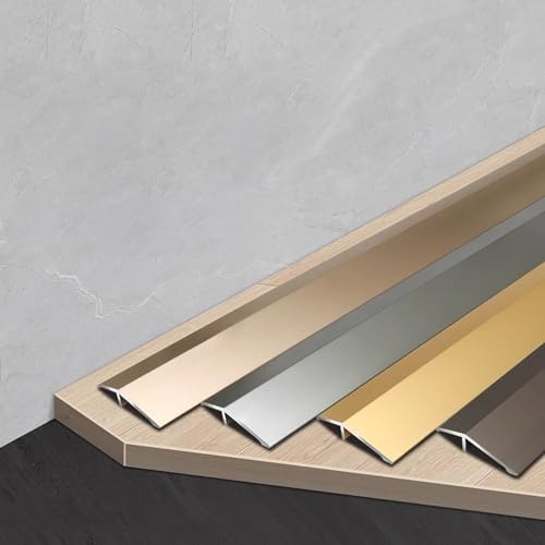 Raouoae Perfil De Transición De Aluminio De 90cmx3, Parquet Y Baldosas, Puente para Juntas De Suelo, Moldura De Borde para Suelos Irregulares, Perfil De Compensación De Altura para Umbrales De Puerta