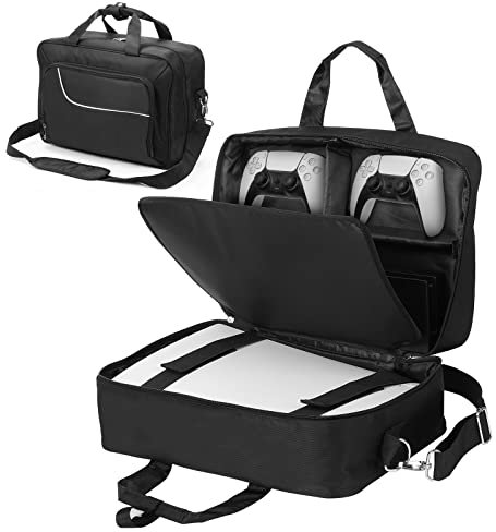 Topretty Carrying Case for PS5, Console Carrying Travel Case Compatible with PS5 and Accessories, Travel Bag for Console, Controller, Game Discs