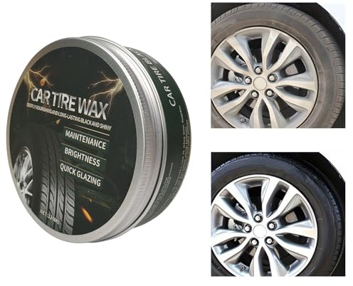 Cire Pour Pneus | Cire Nettoyante et Protectrice pour Pneus - Éponge Incluse Résistant Aux UV Restaurateur Pour Entretien Automobile