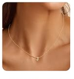 Turandoss Gold Initial Necklaces for Women Girls Letter Necklace J