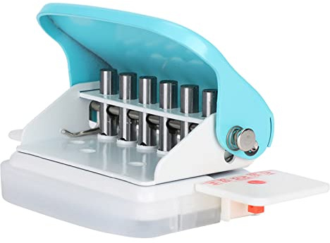 Fdit Perforatrice Réglable, Perforatrice Manuelle pour Papier avec échelle de Règle et Boîte à Déchets de Papier pour Reliure à Feuilles Mobiles A4 A5 B5 au Bureau, à la Maison, à