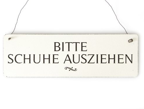 Interluxe Shabby Vintage Schild Türschild Bitte Schuhe ausziehen 4 Garderobe Dekoschild Empfang Gäste