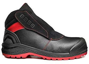Base Protection, Sparkle Botte de Sécurité pour Hommes, Noir et Rouge, Taille 40