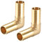 sourcing map 2 Piezas Conector Manguera de Lengüeta de Latón, 19mm Codo de Latón de 90 Grados, 90 grados Codo Espiga para Manguera