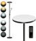 Anten Deckenfluter LED Dimmbar København | 30W Stehlampe LED & 5W Leselampe | Stehleuchte Wohnzimmer mit Fernbedienung, 4 Lichtfarbe, Helligkeit stufenlos einstellbar für Schlafzimmer Büro, Schwarz