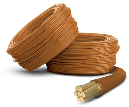 Primes DIY 1.5mm Single Core Conduit Cable, 6491X Copper PVC Earth Wire, BASEC Approved – Brown Live (100 Meter)