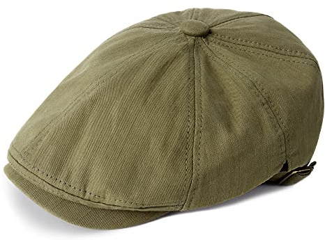 Eoslya Mens Flat Cap - Newsboy Caps for Men, 8 Panel Adjustable Cotton Classic 1922s Gatsby Peaky Newsboy Flat Caps Baker Boy Hats for Men UK Vintage Berets Driving Green