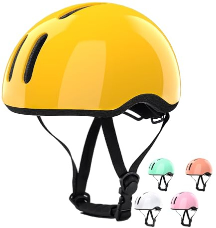 Glerc Casco de Bicicleta para niños pequeños de 2, 3, 4, 5, 6, 7, 8 9 10 años, Gorro de Bicicleta, Casco de Seguridad para Ciclismo, Patinaje,Amarillo