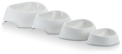 Knuffelwuff Fressnapf Einzeln Small Weiß 350ml - Hundenapf mit rutschfestem Silikon - Trinknapf und Futternapf für Grosse, mittelgroße und kleine Hunde