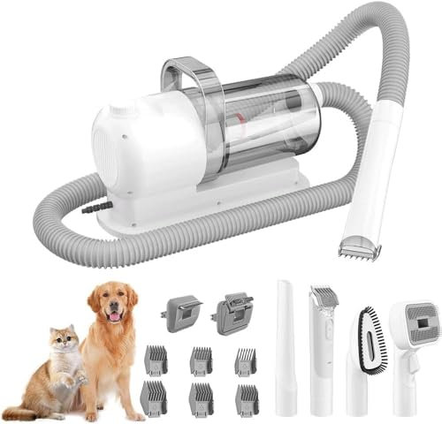 Kit Aspirapolvere For Toelettatura Cani, Aspirapolvere E Asciugatrice For Peli Di Animali Domestici Aspirazione 5 In 1 99% Peli Di Animali Domestici, Spazzola For Toelettatura Cani, Aspirapolvere For