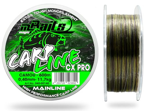 Magic Baits Carp Line CX Pro Camou 600m Karpfenschnur Camouflage Monofile Angelschnur Extra Tough Monofilament (0,30mm)