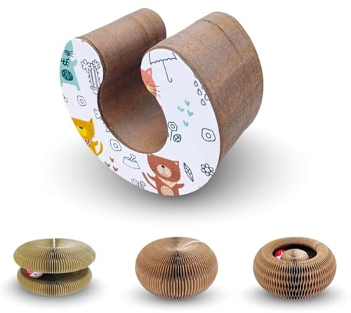 VENTEO - Jouet Chat | Jouet pour Chat | Griffoir pour Chats | Carton Ondulé Interactif Conçu pour Griffades Naturelles | Stimulation Comportementale Féline Durable | Favorisant Activité Autonome