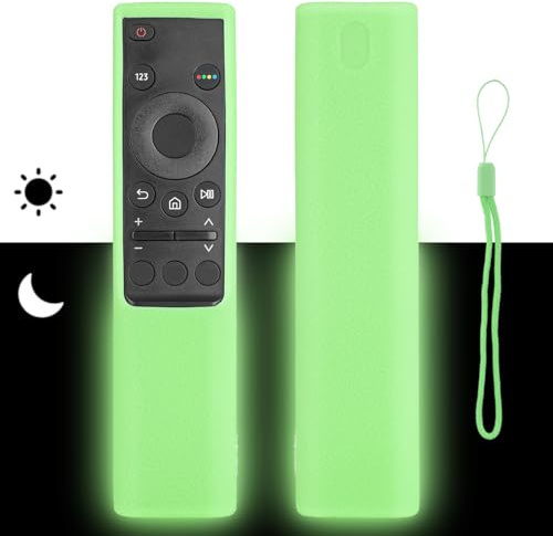 Funda para Mando a Distancia de Silicona Compatible con Samsung BN59-01358B BN59-01363B BN59-01311B TV Mando a Distancia Cubierta Protectora a Prueba de Choques con Cordón (Verde Fluorescente)