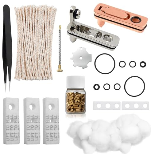 BEELUKY Set di accessori universali per accendino Set di ricambio parte di riparazione pacchetto accendino benzina accessori universale accendino a benzina per Zippo e altre marche