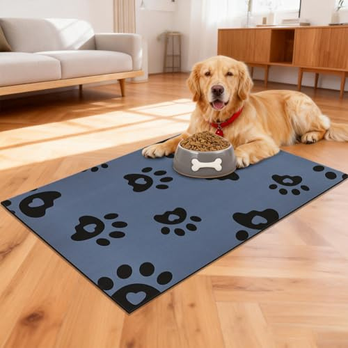 ABOHU Alfombra Comedero Gato Antideslizante, Alfombras de Silicona para Perros y Gatos, Tapete de silicona, Alfombra Comedero Perro Superabsorbente impermeable antideslizante 43×70 cm Fácil de Limpiar