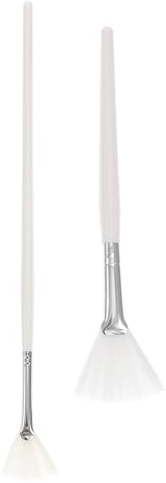 ARTIBETTER Pennello a Ventaglio per Maschera Viso 2 Pezzi Manico in Legno e Setole in Nylon, Strumento Applicatore per Trattamento Viso Professionale, per Salone di Bellezza e Uso Domestico