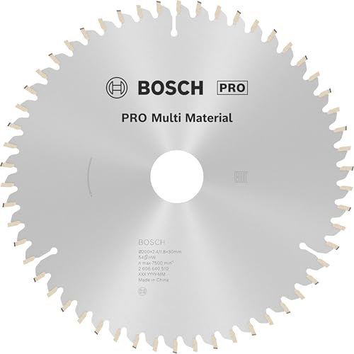 Bosch 1x PRO Multi Material Kreissägeblatt für Netz-Handkreissägen (für Aluminium, Kunststoff, Ø mm, Professional Zubehör Handkreissäge)
