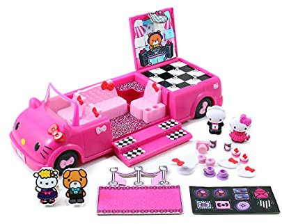 Dickie Toys 253247000 Hello Kitty Limo Dance Party Limousine, auto giocattolo trasformabile, porta in scale, vano bagagli si apre alla pista da ballo, con 2 personaggi, 35,5 cm, dai 3 anni in su,