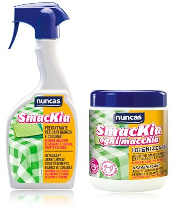 Nuncas Smackia Pretrattante capi bianchi e colorati - 500ml & Smackia ogni macchia - 600g