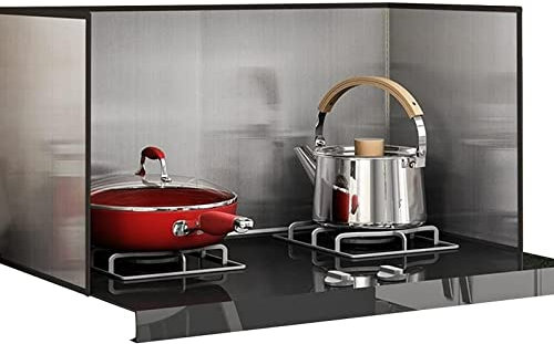 Cubre Salpicaduras De Sartén, Acero Inoxidable 304 Cocina Plegable, Placa Metal Antihaderente, Fácil De Limpiar, Aceite Antiadherente, Reutilizable, para Cocinas A Gas Y Sartén ( Color : Silver , Size