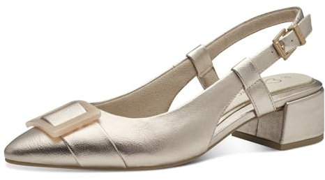 MARCO TOZZI Décolleté Slingback Donna a Punta Vegane, Beige (Platinum), 38 EU