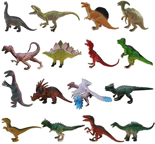 DAGORD 16 Stücke Dinosaurier Spielzeug Figuren Klein Dino Figuren Dinosaurier Spielzeug Set Dino Kunststoff Pädagogisches Spielzeug für Jungen Mädchen Kindergeburtstag Kindertag Geschenke (7-12cm)