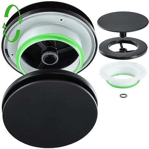 gospo Anemostat, tallriksventil av högkvalitativ plast, Ø 125 mm, ventilationsventil, rund takventil i universella färger, ventilationskanal (svart)