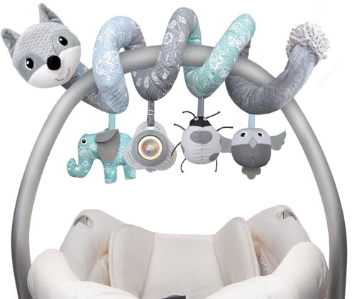 XIXILAND Juguete para cochecito de bebé de 0 a 6 meses, cadena de actividad en espiral para cochecito de bebé, juguete para recién nacidos, con música para cama, parque infantil, silla de bebé y