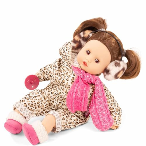Götz 2420960 Muffin Cats Puppe - 33 cm große Babypuppe mit braunen Schlafaugen, braune Haare und Weichkörper - Weichkörperpuppe in 7-teiligen Set