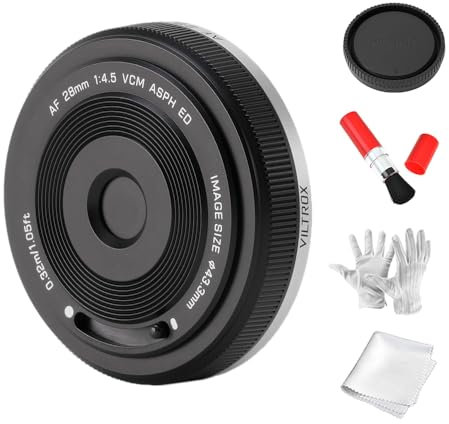 VILTROX AF 28mm F4.5 FE Pancake Objetivo para Sony E, Fotograma Completo Autofocus Chips-Size Ultra-Thin Objetivo para Sony E Mount Cámaras