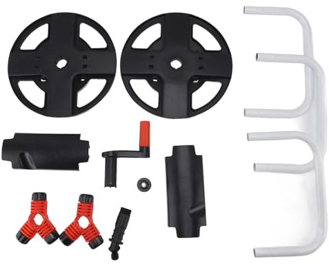 HUONIU Schwarze Gartenschlauchaufbewahrung, tragbarer Schlauchwagen, praktische Halterung für Wasserleitungen