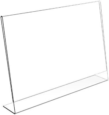 My Shopfittings Slant Back Acrylic Sign Holder A5, Landscape Frame for Signs, Brochures, Flyers, Menus, Posters - Clear Plastic Display Stand for Home, Office, Store - Multipacks Available (1)