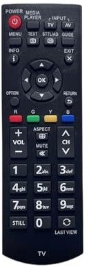 ATOMUSERLY 1 Mando a Distancia for televisores LCD 3D TC-L32B6, TC-P50X60, TC-L39EM60, TH-65LRU60U, TH-50LRU60, TC-P42X60, TC-L39B6 y TC-L50B6