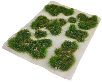 Fenteer Modèle de touffes d'herbe, mini modèle de décor, groupes de végétation artificielle pour 1:35 1:64 1:72 1:87, Vert D'été