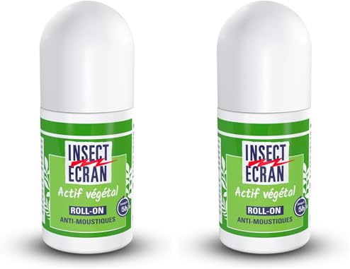 INSECT ECRAN - Roll-on Anti -Moustiques – Efficacité 5h - Protection zones ciblées de la peau contre les piqûres de moustiques - Moustiques & tiques - Eucalyptus citriodora oil (H/C) 20% - 50ml