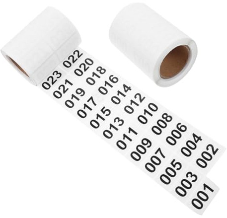 DIYEAH Etiquetas de Inventario Autoadhesivas Numeradas Consecutivamente 40x20 Mm 1000 Unidades 2 Rollos para Gestión de Almacén, Organización de Productos y Control de Inventario