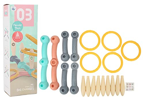Jeu de Lancer d’Anneaux en Plastique pour Enfants, Jouet de Lancer pour l’intérieur et l’extérieur, Jeu de Cerceau d’Apprentissage du comptage avec des Bords Lisses, activité famil