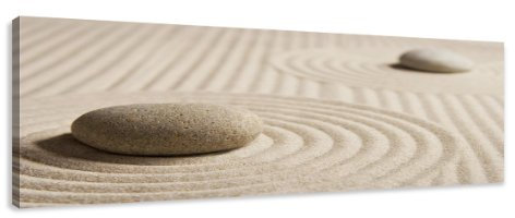 Visario Leinwandbilder 5704 Bild auf Leinwand Spa Sand, 120 x 40 cm