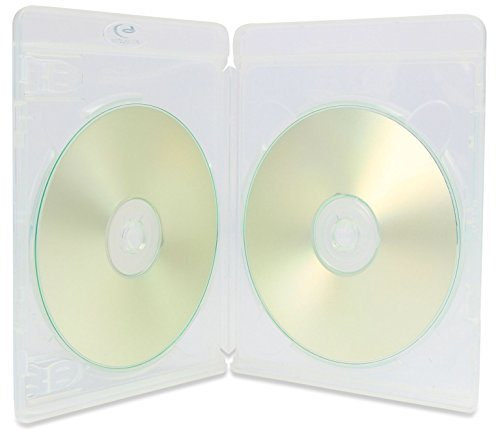 10 x AMARAY VORTEX Eco-Lite Clear Blu-ray 2-Disc Cases – 11mm Spine, Double Disc 3D Blu-ray Packaging with Outer Sleeve for Artwork – Holds 2 Discs – Premium Clear Vortex Blu Ray Case – 10 Pack