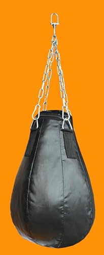 Lisaro Maisbjörn av konstläder, fylld/i 6-elementdesign inklusive hängning av stålkedjor/vitsvart 8 kg