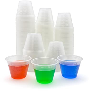 Eight30east - 200ct 1oz Disposable Graduated Medicine Cups, Non-Sterile, for Mixing and Measuring Resin, Epoxy, Oils, Paint, Cooking, Stain, and more