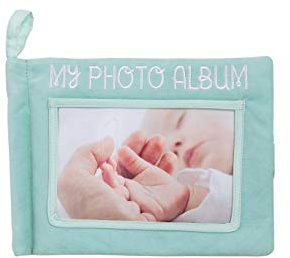 Pearhead Plush Photo Album, Baby Shower Registry Addition, Gender Neutral Baby Toy, 8.75x6.25x0.75 Inch