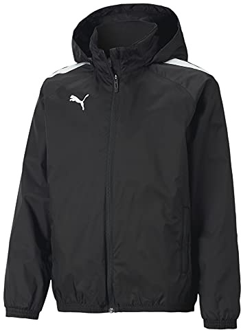 Puma Mixte Enfant Teamliga All Weather JKT Jr Sweater, Puma Black-Puma Black, 140 EU