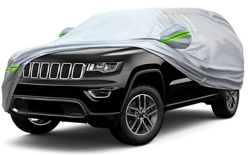 KEYOOG 6-Layer Full Car Cover is All-Weather Waterproof, Universal in All Seasons, Snow Prevention, Rainproof, Acid Rainproof, Sunscreen, Ultraviolet-Proof, Applicable to SUV and MPV (191-200)