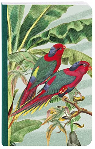 Clairefontaine 115764C - A Softcover Notebook with Plant/Bird/Butterfly Motifs - 9x14 cm 144 Lined Pages 90g White Paper - Jungle Harmony Collection - 2 visuals, random delivery