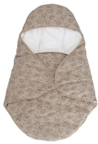 Sterntaler Baby unisex inslagningsfilt, vadderad elefant Eddy – inslagningsfilt, babyskål, inslagningsfilt – brun