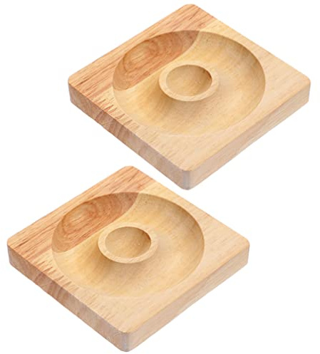COHEALI Wooden Bracelet Display Tray Jewelry Display Tray for Beads Bangle Storage Holder Beading Board for Bracelets Tabletop Jewelry Storage for Dresser Counter 3.74X3.74X0.59 in 2 Pack