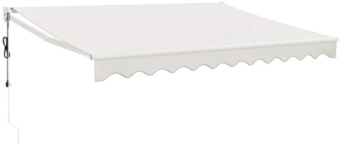 vidaXL Toldo Retráctil Automático, Toldo Eléctrico con Motor, Sombrilla Colgante de Pared, Toldo para Balcón Patio Tienda, Color Crema 3x2,5 m
