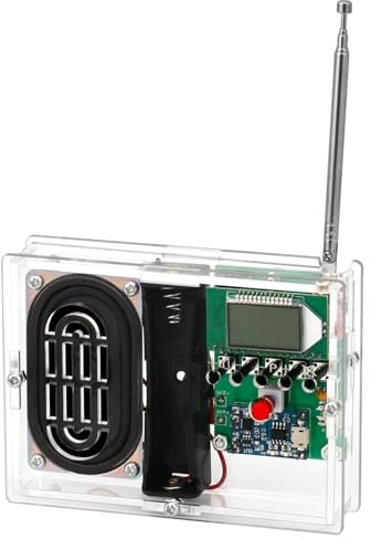 QWORK® DIY Elektronik-Bausatz FM Radio Kit, DIY Elektronik-Lötübungsset, Ideal zum Lernen und Lehren, 76.0MHz-108.0MHz, LCD Display, Batterien nicht enthalten